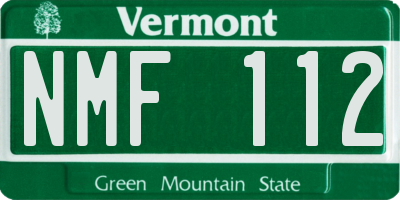 VT license plate NMF112