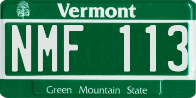 VT license plate NMF113