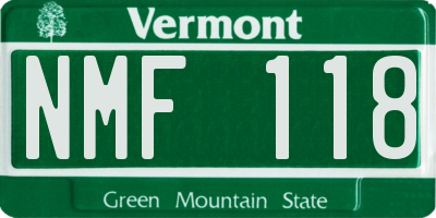 VT license plate NMF118