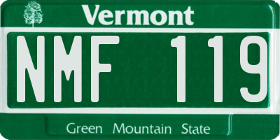 VT license plate NMF119