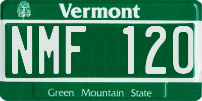 VT license plate NMF120