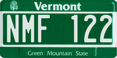 VT license plate NMF122