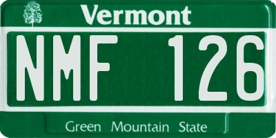 VT license plate NMF126