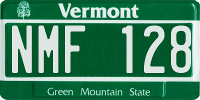 VT license plate NMF128