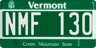VT license plate NMF130