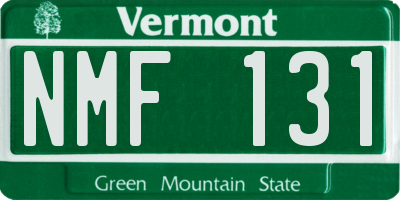 VT license plate NMF131