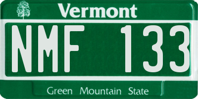 VT license plate NMF133