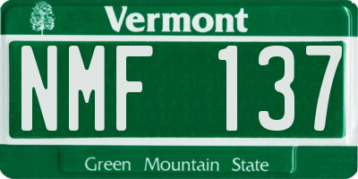 VT license plate NMF137