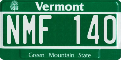 VT license plate NMF140