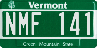 VT license plate NMF141