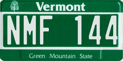 VT license plate NMF144