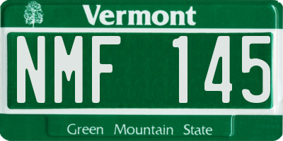 VT license plate NMF145