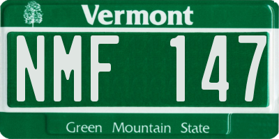 VT license plate NMF147