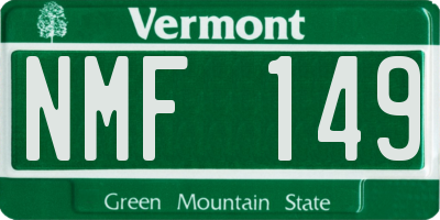 VT license plate NMF149