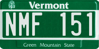 VT license plate NMF151