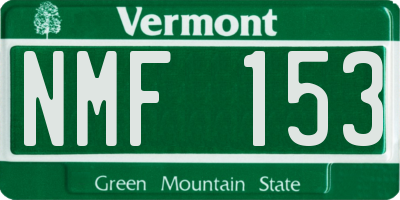 VT license plate NMF153