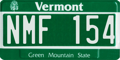 VT license plate NMF154