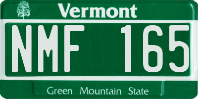 VT license plate NMF165