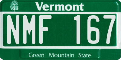 VT license plate NMF167
