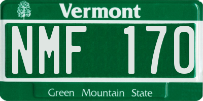 VT license plate NMF170