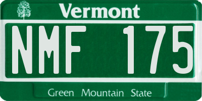 VT license plate NMF175