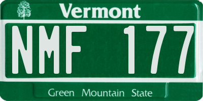 VT license plate NMF177