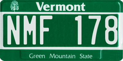 VT license plate NMF178