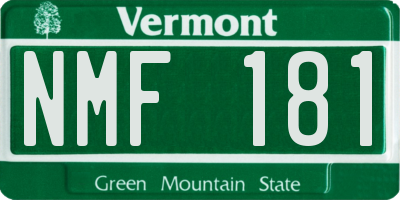 VT license plate NMF181