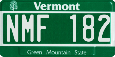 VT license plate NMF182