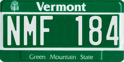 VT license plate NMF184