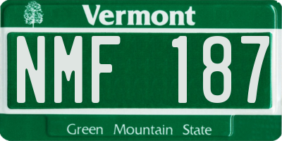 VT license plate NMF187