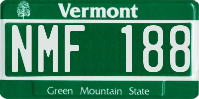 VT license plate NMF188