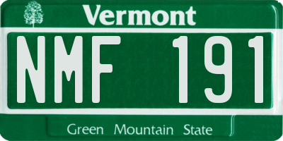 VT license plate NMF191