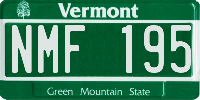 VT license plate NMF195
