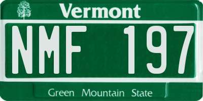 VT license plate NMF197