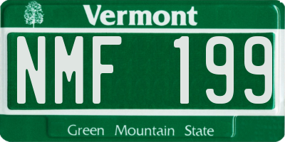 VT license plate NMF199