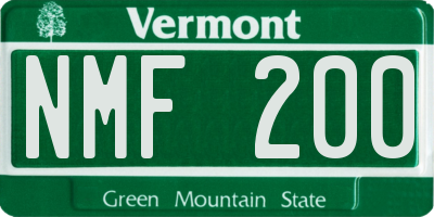 VT license plate NMF200