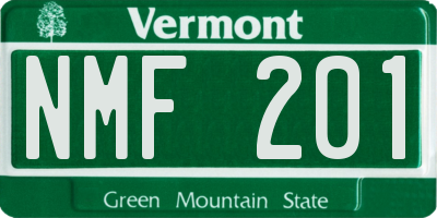 VT license plate NMF201