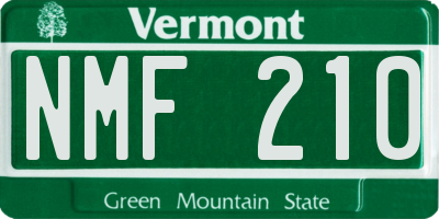 VT license plate NMF210
