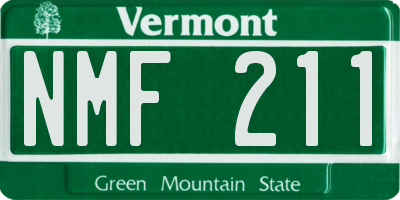 VT license plate NMF211