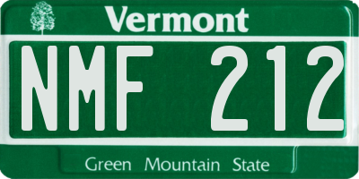 VT license plate NMF212