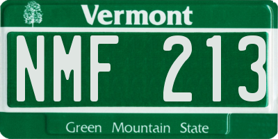 VT license plate NMF213