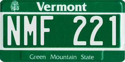VT license plate NMF221