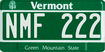 VT license plate NMF222