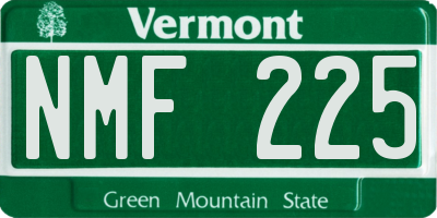 VT license plate NMF225