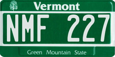 VT license plate NMF227