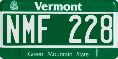 VT license plate NMF228