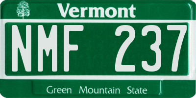 VT license plate NMF237