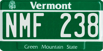 VT license plate NMF238
