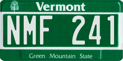 VT license plate NMF241